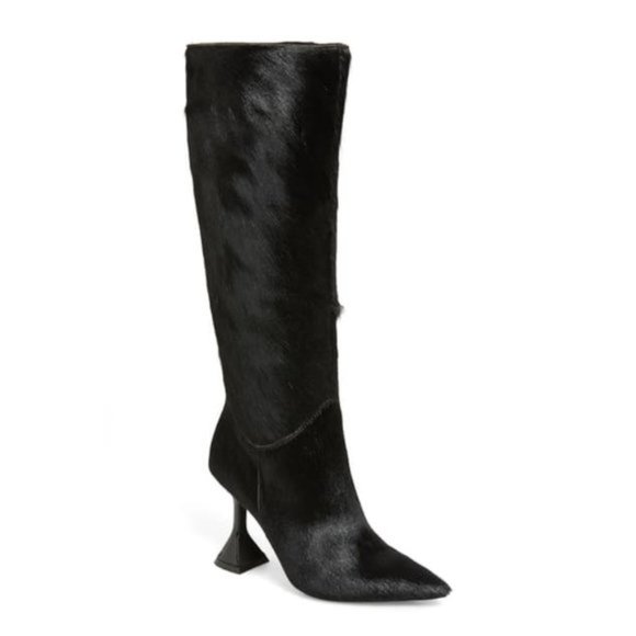 Jeffrey Campbell Shoes - JEFFERY CAMPBELL Entity Genuine Calf Hair Knee High Boots in Black Size US 8